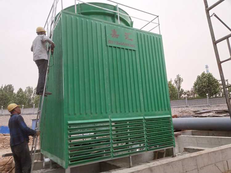 鹤壁150T喷雾式冷却塔安装完毕